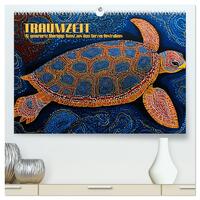 Traumzeit - KI-generierte Aborigine-Kunst aus dem Herzen Australiens (hochwertiger Premium Wandkalender 2025 DIN A2 quer), Kunstdruck in Hochglanz