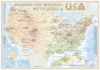 Whiskey Distilleries USA - Tasting Map 34x24cm