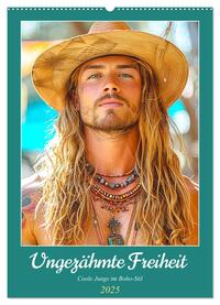 Ungezähmte Freiheit. Coole Jungs im Boho-Stil (Wandkalender 2025 DIN A2 hoch), CALVENDO Monatskalender
