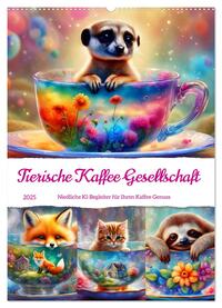 Vorderes Coverbild Tierische Kaffee Gesellschaft (Wandkalender 2025 DIN A2 hoch), CALVENDO Monatskalender