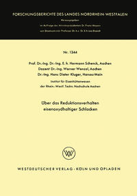 Vorderes Coverbild Über das Reduktionsverhalten eisenoxydhaltiger Schlacken