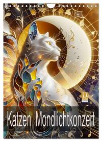 Katzen Mondlichtkonzert (Wandkalender 2026 DIN A4 hoch), CALVENDO Monatskalender