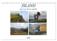 ISLAND, Insel aus Feuer und Eis (Tischkalender 2026 DIN A5 quer), CALVENDO Monatskalender