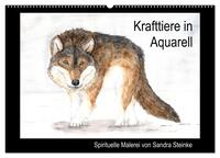 Krafttiere in Aquarell (Wandkalender 2026 DIN A2 quer), CALVENDO Monatskalender