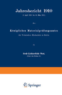 Vorderes Coverbild Jahresbericht 1910