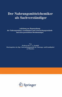 Vorderes Coverbild Der Nahrungsmittelchemiker als Sachverständiger