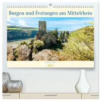 Burgen und Festungen am Mittelrhein (hochwertiger Premium Wandkalender 2025 DIN A2 quer), Kunstdruck in Hochglanz