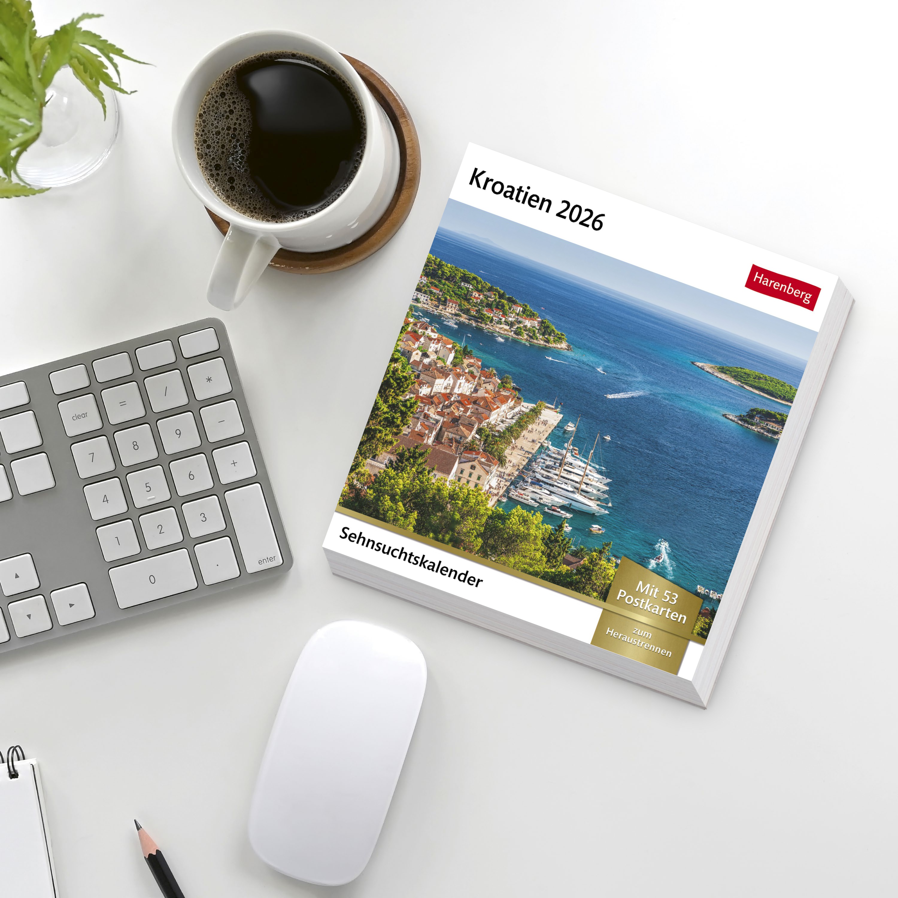 Kroatien Sehnsuchtskalender 2026 - Wochenkalender mit 53 Postkarten