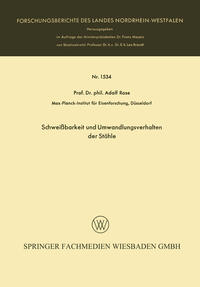 Schweißbarkeit und Umwandlungsverhalten der Stähle