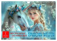 Einhorn-Welten - zwischen Fantasie und Wirklichkeit (Wandkalender 2026 DIN A4 quer), CALVENDO Monatskalender