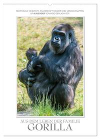 Emotionale Momente: Aus dem Leben der Familie Gorilla. (Wandkalender 2026 DIN A2 hoch), CALVENDO Monatskalender