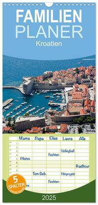 Familienplaner 2025 - Kroatien mit 5 Spalten (Wandkalender, 21 x 45 cm) CALVENDO