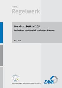 Vorderes Coverbild Merkblatt DWA-M 205 Desinfektion von biologisch gereinigtem Abwasser