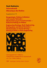 Vorderes Coverbild Baugeologie, Felsbau, Erdbeben und rezente Tektonik — Mechanisierung im Tunnelvortrieb — Riskenverteilung im Felsbau / Engineering Geology, Rock Engineering, Earthquakes, and Actual Tectonics — Mechanization in Tunnel Driving — Sharing of Risks in Rock Engineering