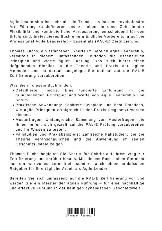 Rückseitencover Agile Leadership (PAL-E): Theorie und Praxis