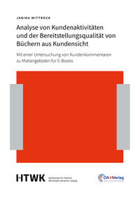 Vorderes Coverbild Analyse von Kundenaktivitäten und der Bereitstellungsqualität von Büchern aus Kundensicht