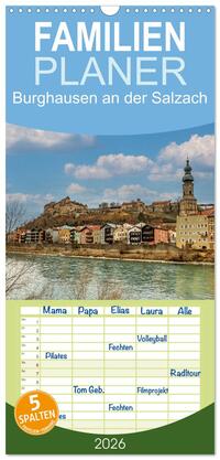 Familienplaner 2026 - Burghausen an der Salzach mit 5 Spalten (Wandkalender, 21 x 45 cm) CALVENDO