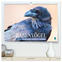 Rabenvögel: Schwarz, schlau, schön (hochwertiger Premium Wandkalender 2025 DIN A2 quer), Kunstdruck in Hochglanz