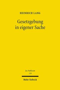 Vorderes Coverbild Gesetzgebung in eigener Sache