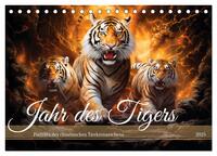 Vorderes Coverbild Jahr des Tigers - Porträts des chinesischen Tierkreiszeichens (Tischkalender 2025 DIN A5 quer), CALVENDO Monatskalender
