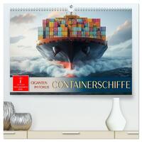 Containerschiffe - Giganten im Fokus (hochwertiger Premium Wandkalender 2026 DIN A2 quer), Kunstdruck in Hochglanz