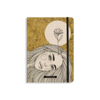 matabooks – Nachhaltiges A5 Notizbuch/Tagebuch/Bullet Journal/Schreibheft/Notebook aus Süßgraspapier – Nari Farbe: Sunrise Gold (punktiert)