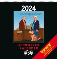 Vorderes Coverbild Uli Stein Schwarzer Kalender 2024: Monatskalender für die Wand