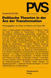 Vorderes Coverbild Politische Theorien in der Ära der Transformation