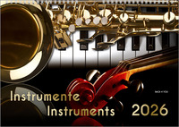 Musikinstrumente, ein Musik-Kalender 2026, DIN A3