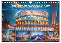 Berühmte Wahrzeichen (Wandkalender 2026 DIN A4 quer), CALVENDO Monatskalender