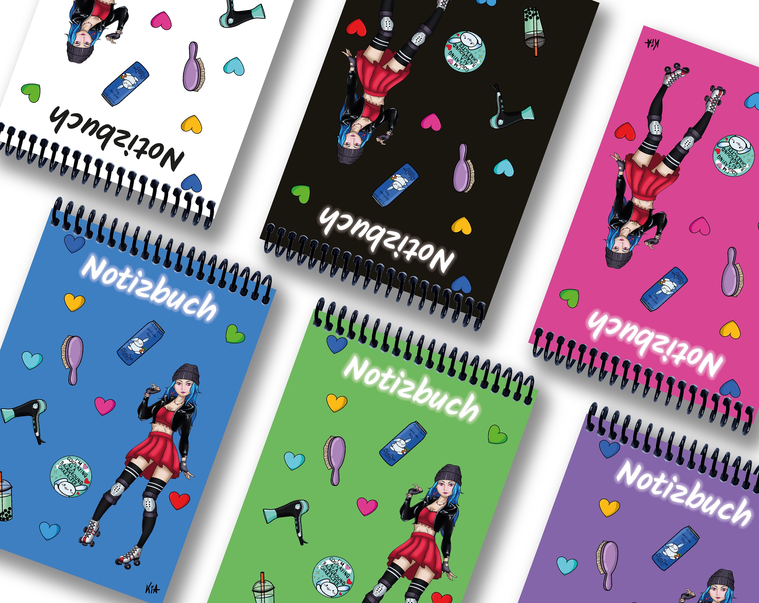 A 5 Notizblock Manga Enora, grün, liniert