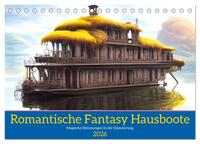 Romantische Fantasy Hausboote Magische Stimmungen in der Dämmerung (Tischkalender 2026 DIN A5 quer), CALVENDO Monatskalender