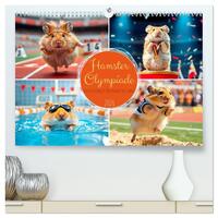 Hamster Olympiade - Der flauschigste Wettkampf des Jahres (hochwertiger Premium Wandkalender 2026 DIN A2 quer), Kunstdruck in Hochglanz
