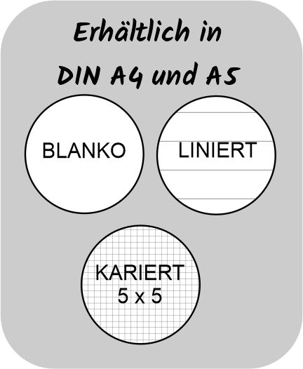 Beispielinhalt (Bild) A 4 Notizblock Manga Enora, weiß, liniert