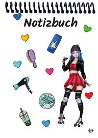 Vorderes Coverbild A 4 Notizblock Manga Enora, weiß, liniert