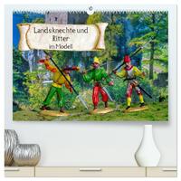 Landsknechte und Ritter im Modell (hochwertiger Premium Wandkalender 2026 DIN A2 quer), Kunstdruck in Hochglanz