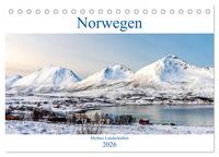 Norwegen - Mythos Landschaften (Tischkalender 2026 DIN A5 quer), CALVENDO Monatskalender