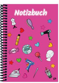 Vorderes Coverbild A 4 Notizbuch Manga Items, pink, kariert