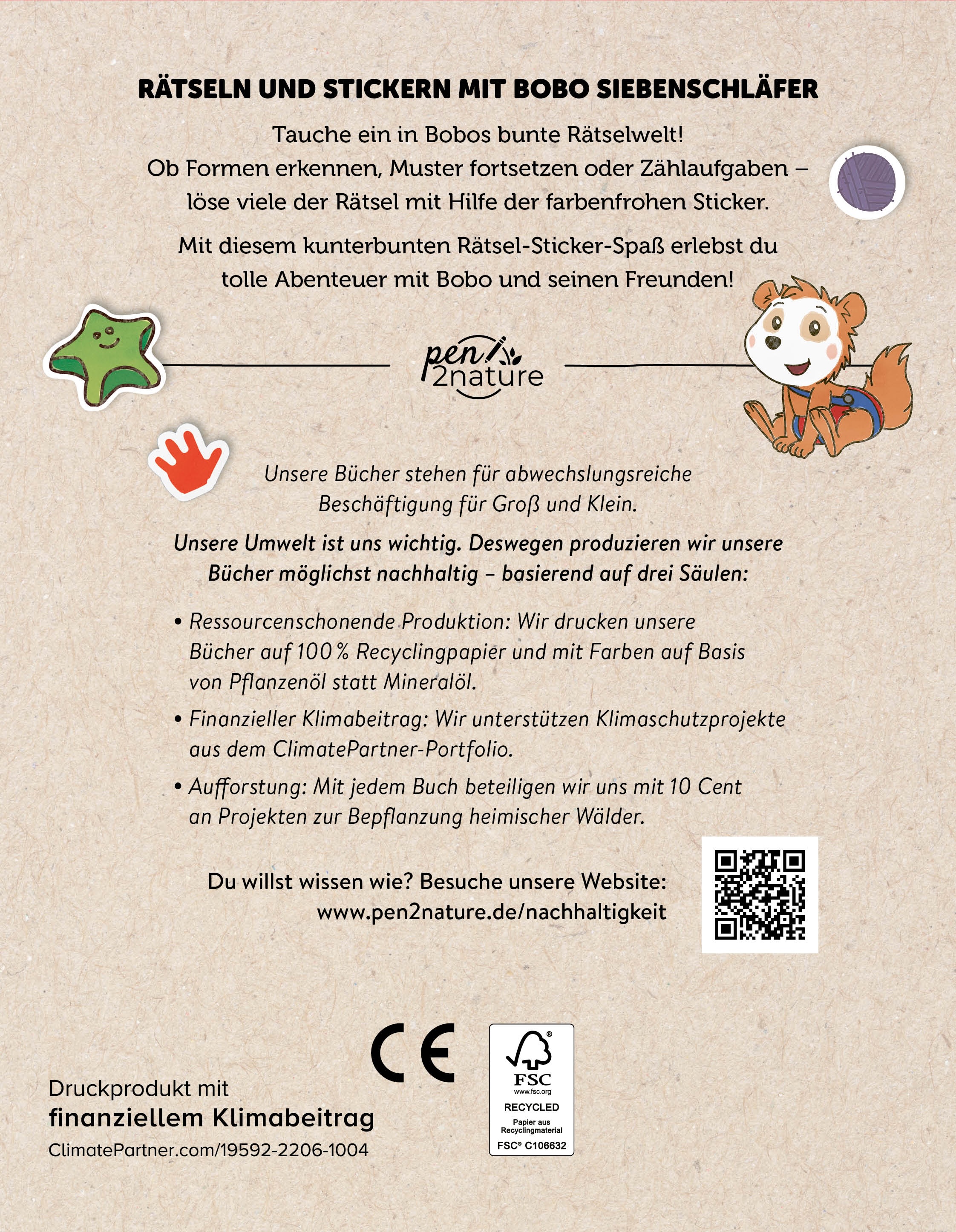 Rückseitencover Bobo Siebenschläfer - Meine Sticker-Rätsel