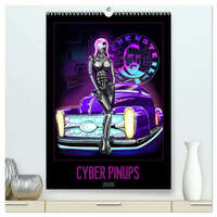 CYBER PINUPS (hochwertiger Premium Wandkalender 2026 DIN A2 hoch), Kunstdruck in Hochglanz