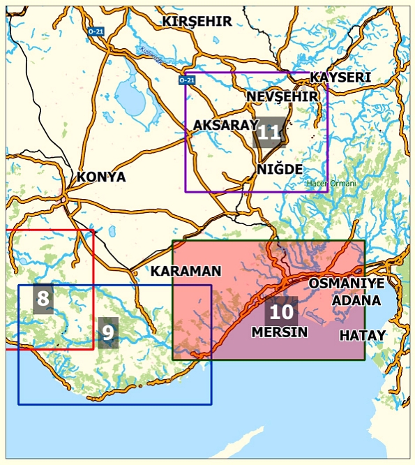Adana - Topographische Reisekarte 1:250.000 Türkei (Blatt 10)