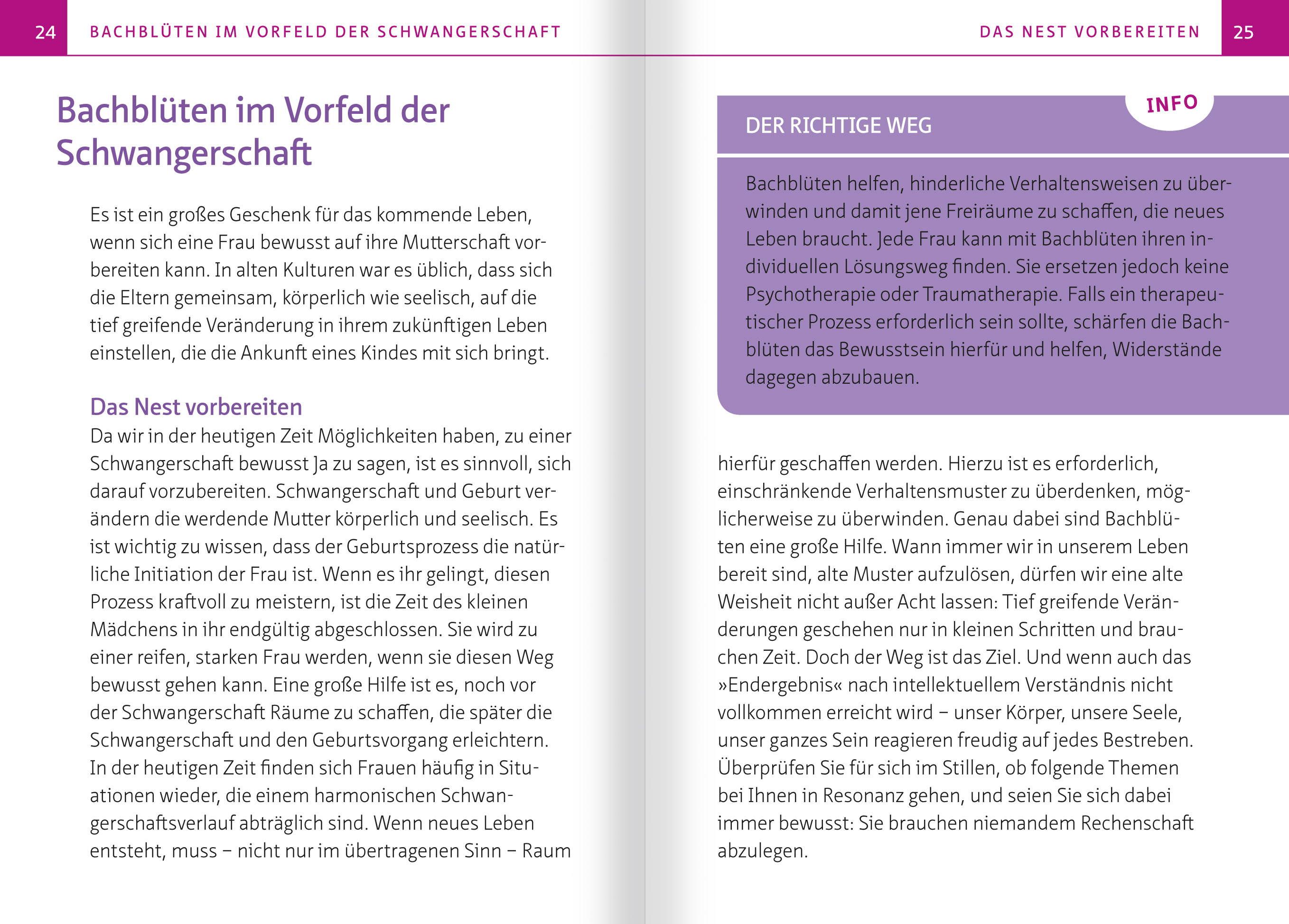 Beispielinhalt (Bild) Bachblüten in Schwangerschaft,Geburt und Stillzeit. Kompakt-Ratgeber