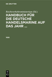 Vorderes Coverbild Handbuch für die deutsche Handelsmarine auf das Jahr ... / 1926