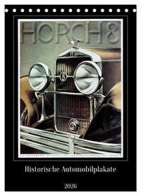 Historische Automobilplakate (Tischkalender 2026 DIN A5 hoch), CALVENDO Monatskalender