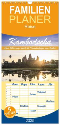 Familienplaner 2025 - Kambodscha Eine Bilderreise durch die Tempelanlagen von Angkor mit 5 Spalten (Wandkalender, 21 x 45 cm) CALVENDO