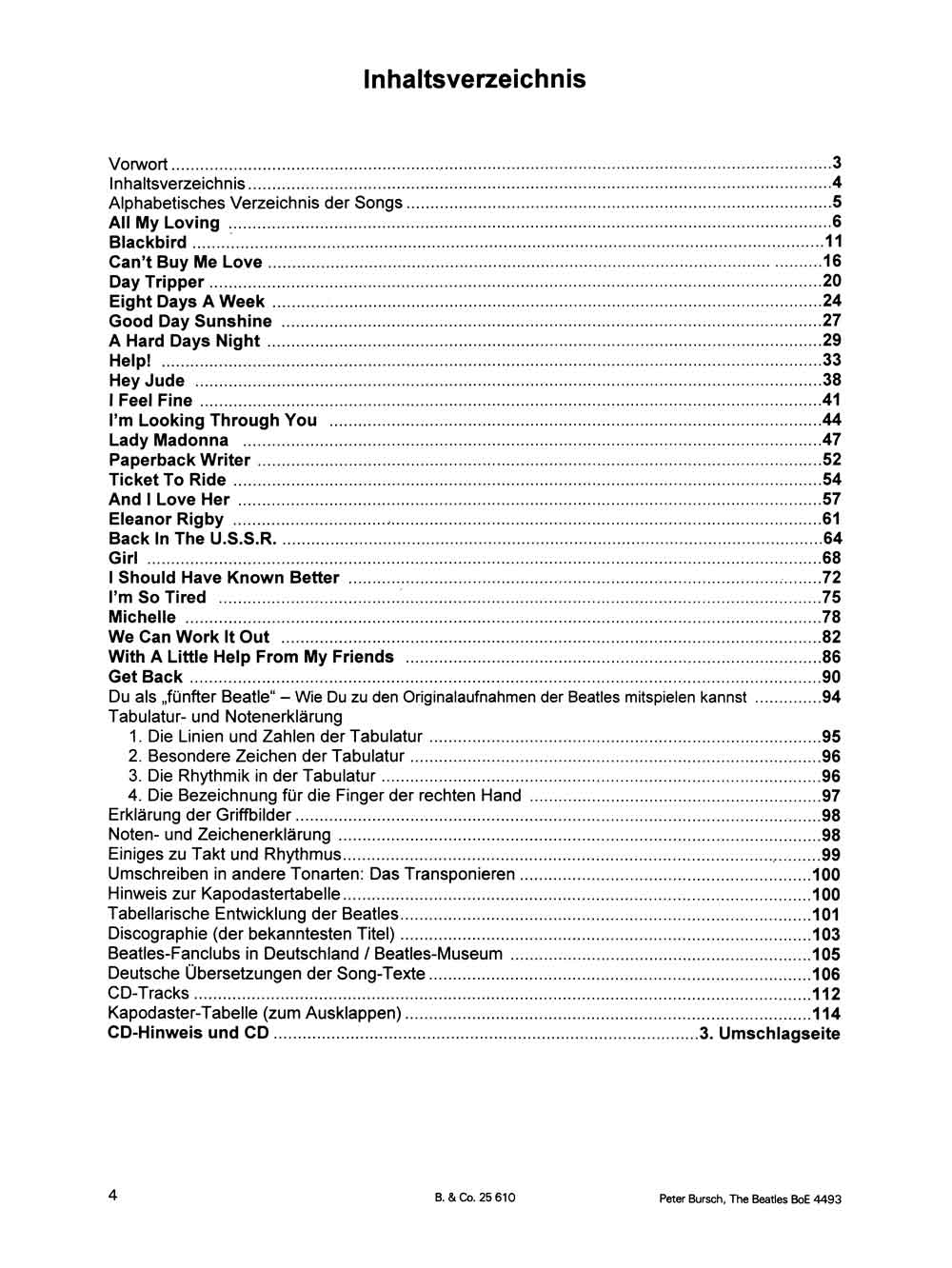 Beispielinhalt (Bild) Beatles für Gitarre - Band 1