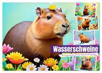 Wasserschweine. Mit Capybaras durch Fluss, Feld und Jahreszeiten (Wandkalender 2026 DIN A2 quer), CALVENDO Monatskalender