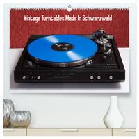 Vintage Turntables Made In Schwarzwald (hochwertiger Premium Wandkalender 2025 DIN A2 quer), Kunstdruck in Hochglanz