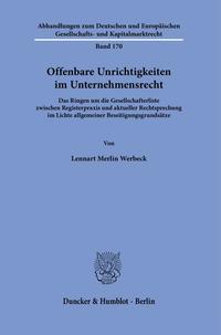 Offenbare Unrichtigkeiten im Unternehmensrecht.