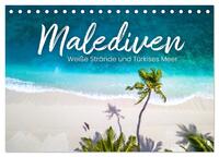 Malediven - Weiße Strände und Türkises Meer. (Tischkalender 2026 DIN A5 quer), CALVENDO Monatskalender